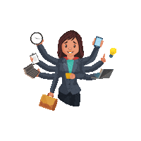 Multitasking Workwork Sticker by Creative Hatti