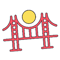grammarly san francisco bridge sf san fran Sticker