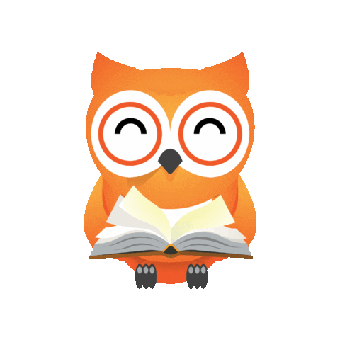 agrader book reading study owl Sticker