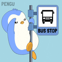 Looking Bus Stop GIF by Pudgy Penguins