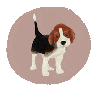 kenziecards dog puppy doggy beagle Sticker