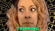 ComedianHollyLogan crazy eyes scared weed GIF