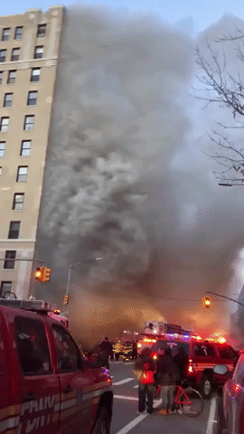 Smoke Pours From Fire in Manhattan's East Village