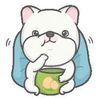 eat french bulldog Sticker by Hi John