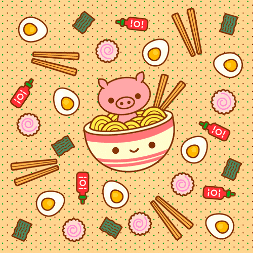 Pig Ramen GIF by 100% Soft