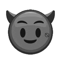 MSQLN emoji evil devil black white Sticker
