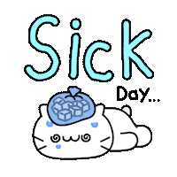 Sweating White Cat Sticker by Mikitti