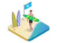 Palm Tree Summer Sticker by Mr Urbina