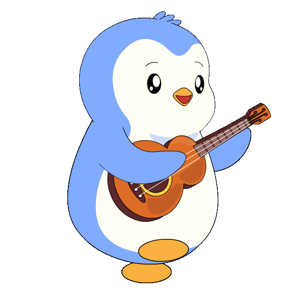 Playing Country Roads Sticker by Pudgy Penguins