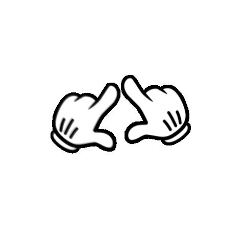 Sticker gif. Pair of white-gloved hands with pointed index fingers draw a big pink heart over a transparent background.