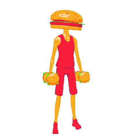 Fitness Burgermon Sticker by Hacchi