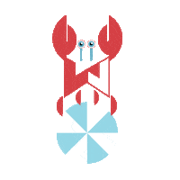 Summer Crab Sticker by INTERWEAVE