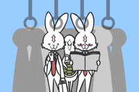 Kame_and_Usa work rabbit office japanese GIF