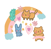 cat rainbow Sticker by Fawa