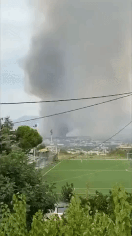 Explosion Seen as Wildfire Burns North of Athens