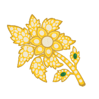 Flower Gold Sticker by Asian Civilisations Museum