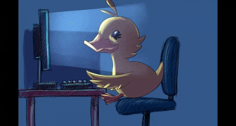 DrawnDifferent giphyupload duck knock me out bonkkkk GIF
