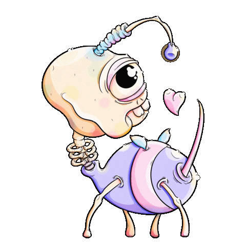 klamabang giphyupload love heart creepy Sticker