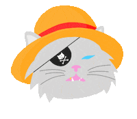 One Piece Cat Sticker by Jasi