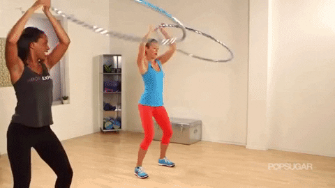 Ktrn14 giphygifmaker hoola hoop workout hoolahup squat GIF