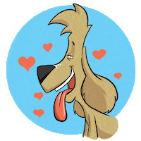 dukecartoons love dog amor pets Sticker