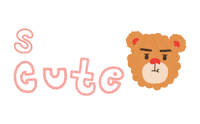 grumpyjohnstore pink bear so cute smallbusiness Sticker