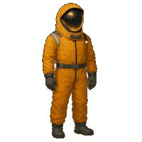Orange Astronaut Sticker by Warped Universe