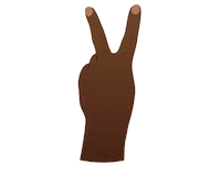 Beducated peace hand v victory Sticker