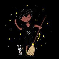 isluhart art halloween black stars GIF