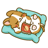Welsh Corgi Eating Sticker by Lazy Corgi