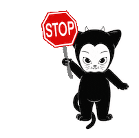 Angry Black Cat Sticker
