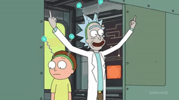 rick and morty middle fingers GIF