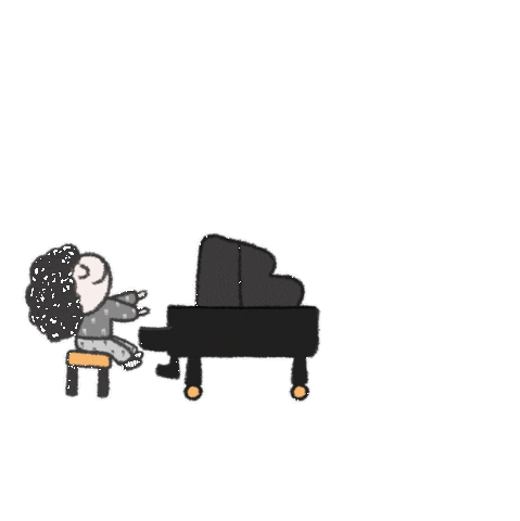 tinyjdraws giphyupload music piano musician Sticker