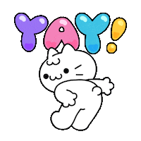 Happy So Excited Sticker by Mikitti