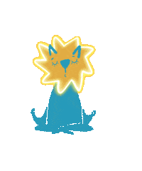 dinasimonenko cat sun angel meditation Sticker