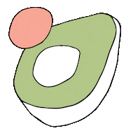 Avocado Sticker by Abiby