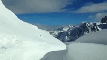 Heavy Snow Blocks Dolomite Mountain Passes