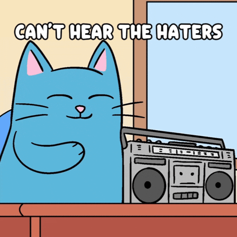 Ignoring Blue Cat GIF