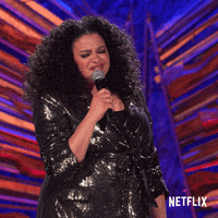 Michelle Buteau Shrug GIF by Netflix Is a Joke