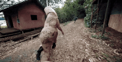 t rex jurassic parkour GIF by Watchable