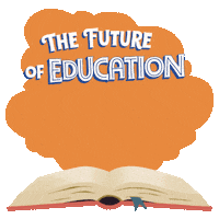 Digital art gif. Orange cloud hovers over an open book against a transparent background. Text, “The future of education in Maine is on the ballot.”