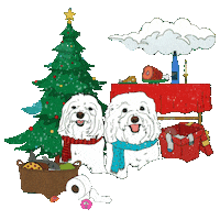 Merry Christmas Dog Sticker by HammyandBrody