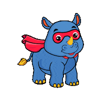 Superhino rhino rhinoceros super rhino superrhino Sticker