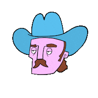 SarsaparillaJenkins funny silly cowboy sus Sticker