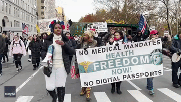 Anti-Vaccine Demonstrators Take to Streets in New York
