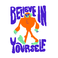 believe in yourself thumbs up Sticker by Cryptid Creative