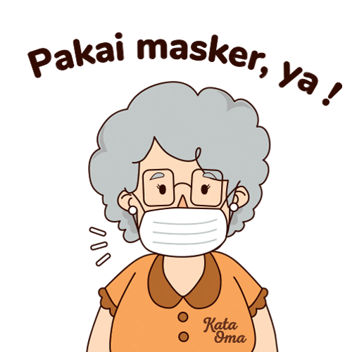 KataOma giphyupload masker oma telurgabus Sticker