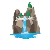 Hiking Waterfall Sticker by South Dakota Tourism