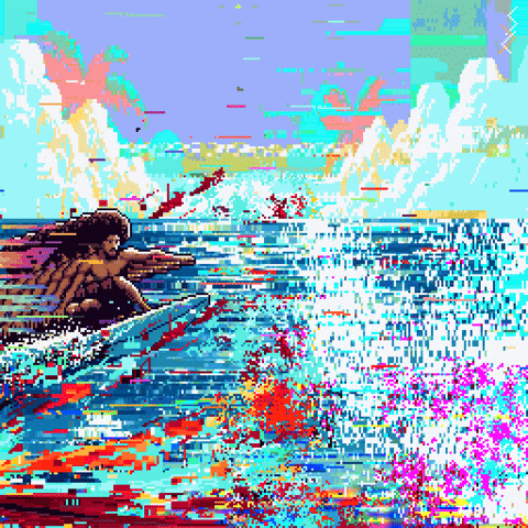 Sachcoothearty pixelart summer water ocean GIF