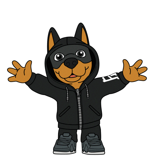 Fire Happy Dog Sticker by Dobernut